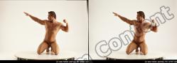 Nude Man White Short Brown 3D Stereoscopic poses Realistic